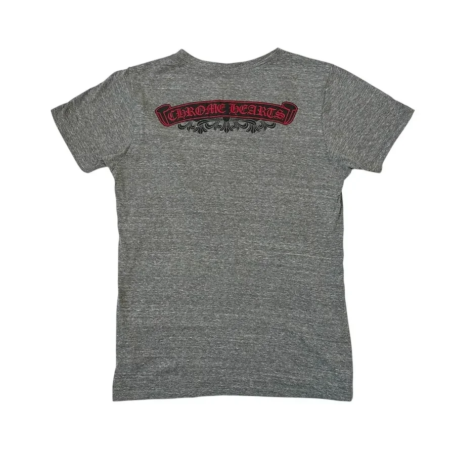 Chrome Hearts V-Neck Back Print Grey/Red Shirt Chrome Hearts V-Neck Back Print Grey/Red Shirt