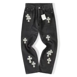 Chrome Hearts White Cross Patch Denim Jeans Chrome Hearts White Cross Patch Denim Jeans