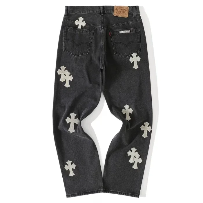 Chrome Hearts White Cross Patch Denim Jeans Chrome Hearts White Cross Patch Denim Jeans