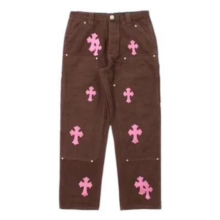 Chrome Style Brown Carpenter Hearts Pants Chrome Style Brown Carpenter Hearts Pants