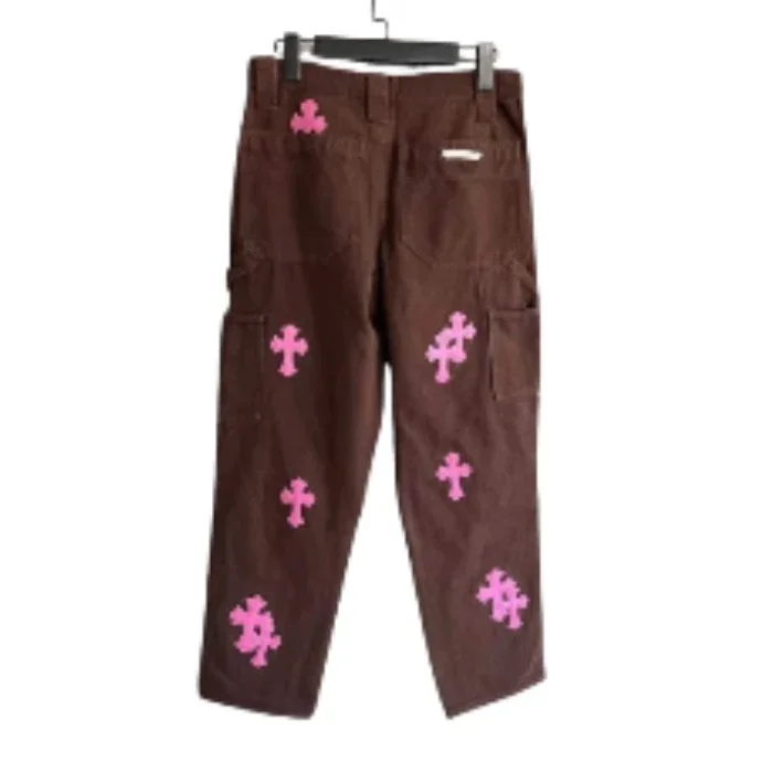 Chrome Style Brown Carpenter Hearts Pants Chrome Style Brown Carpenter Hearts Pants