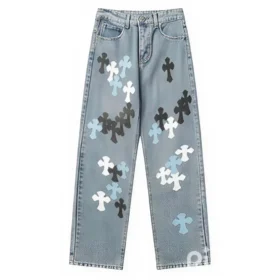 Chrome Style Levis Hearts Cyan Jeans