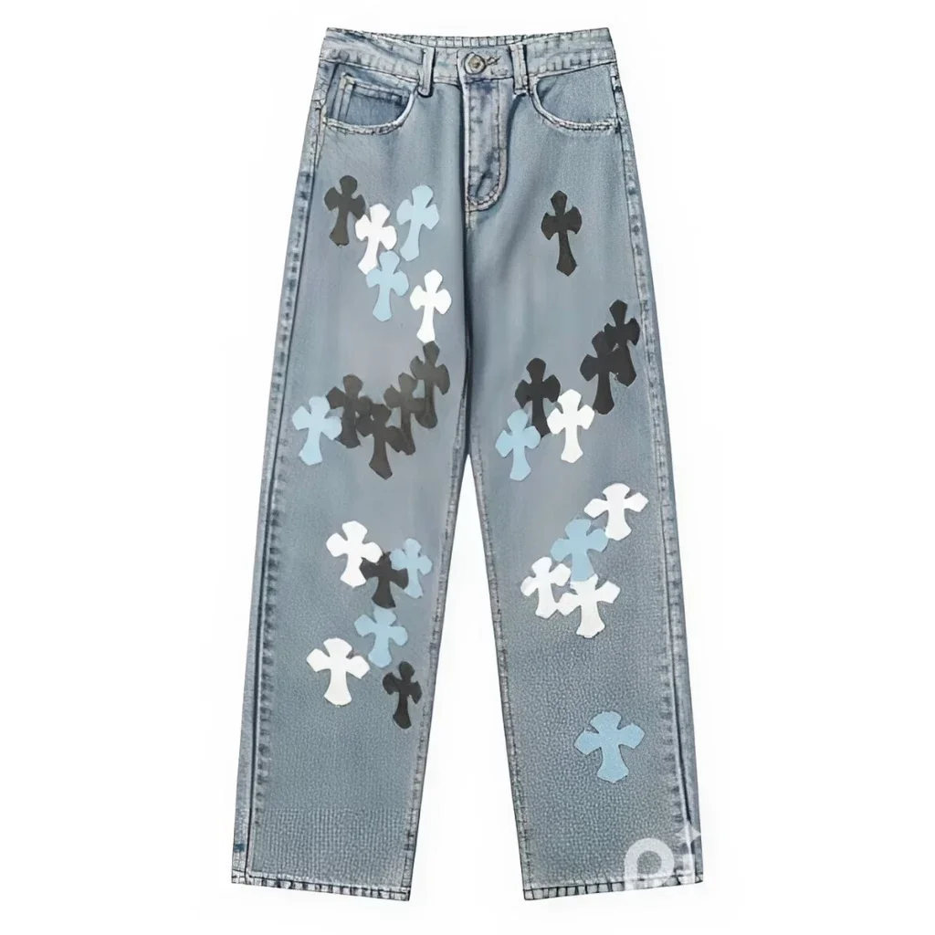 Chrome Style Levis Hearts Cyan Jeans Chrome Style Levis Hearts Cyan Jeans