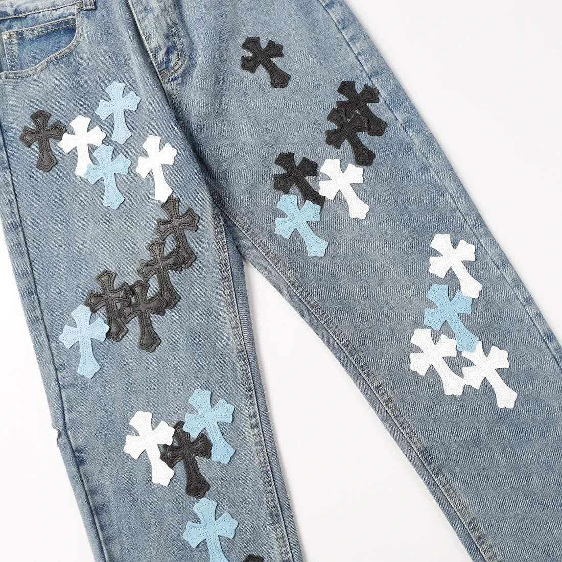 Chrome Style Levis Hearts Cyan Jeans Chrome Style Levis Hearts Cyan Jeans