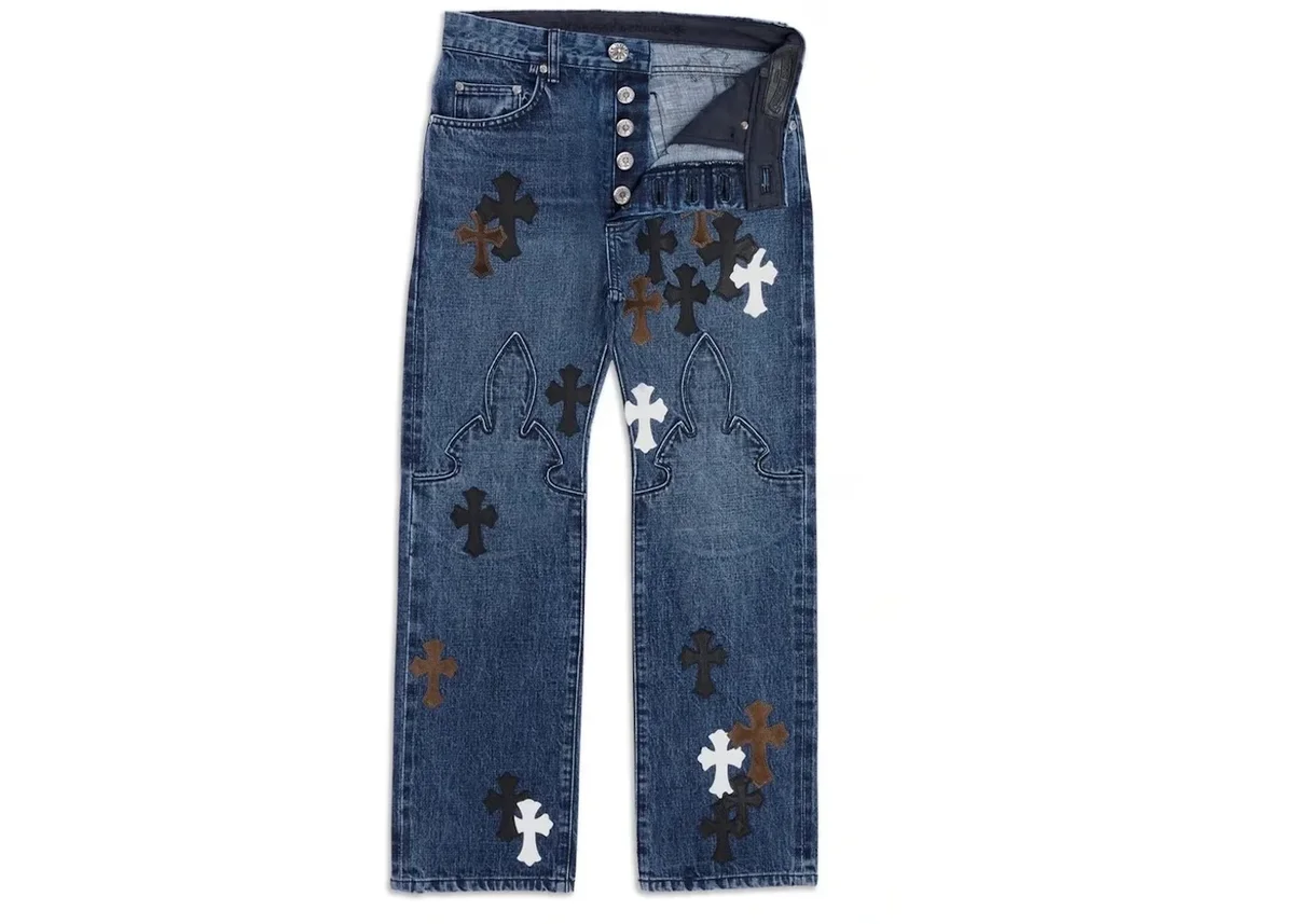 Lemandik Straight Leg Jeans Cross Patch Lemandik Straight Leg Jeans Cross Patch
