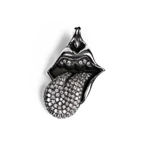 Rolling Stones Tongue & Lip Pendant with Diamond