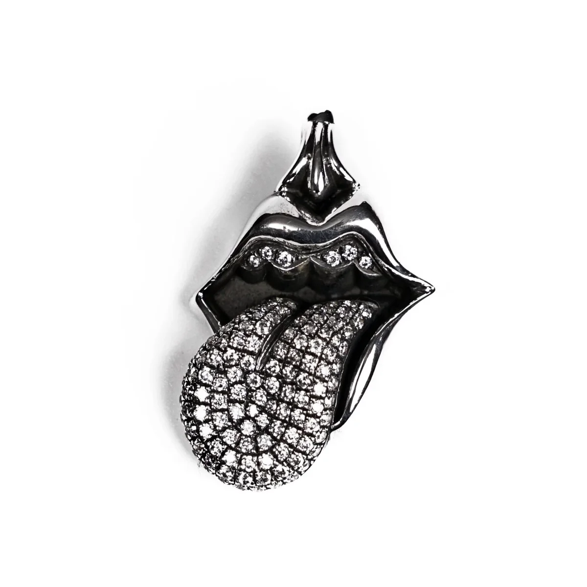 Rolling Stones Tongue & Lip Pendant with Diamond Rolling Stones Tongue & Lip Pendant with Diamond