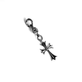 Tiny Ch Cross with One Silver Ball Charm