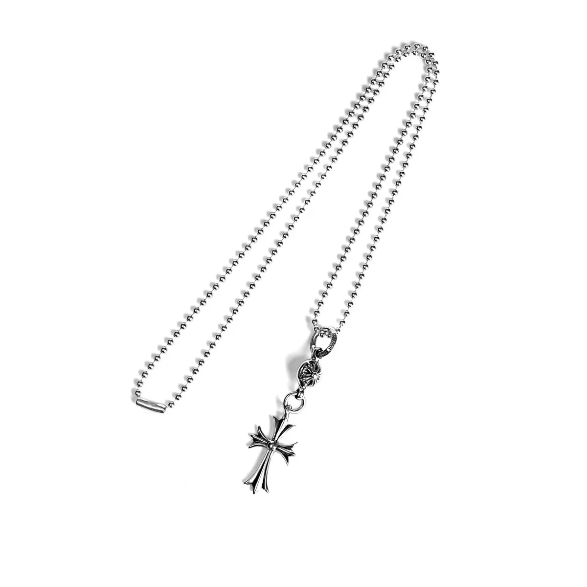 Tiny Ch Cross with One Silver Ball Charm Tiny Ch Cross with One Silver Ball Charm