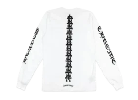 White Chrome Heart Long Sleeve